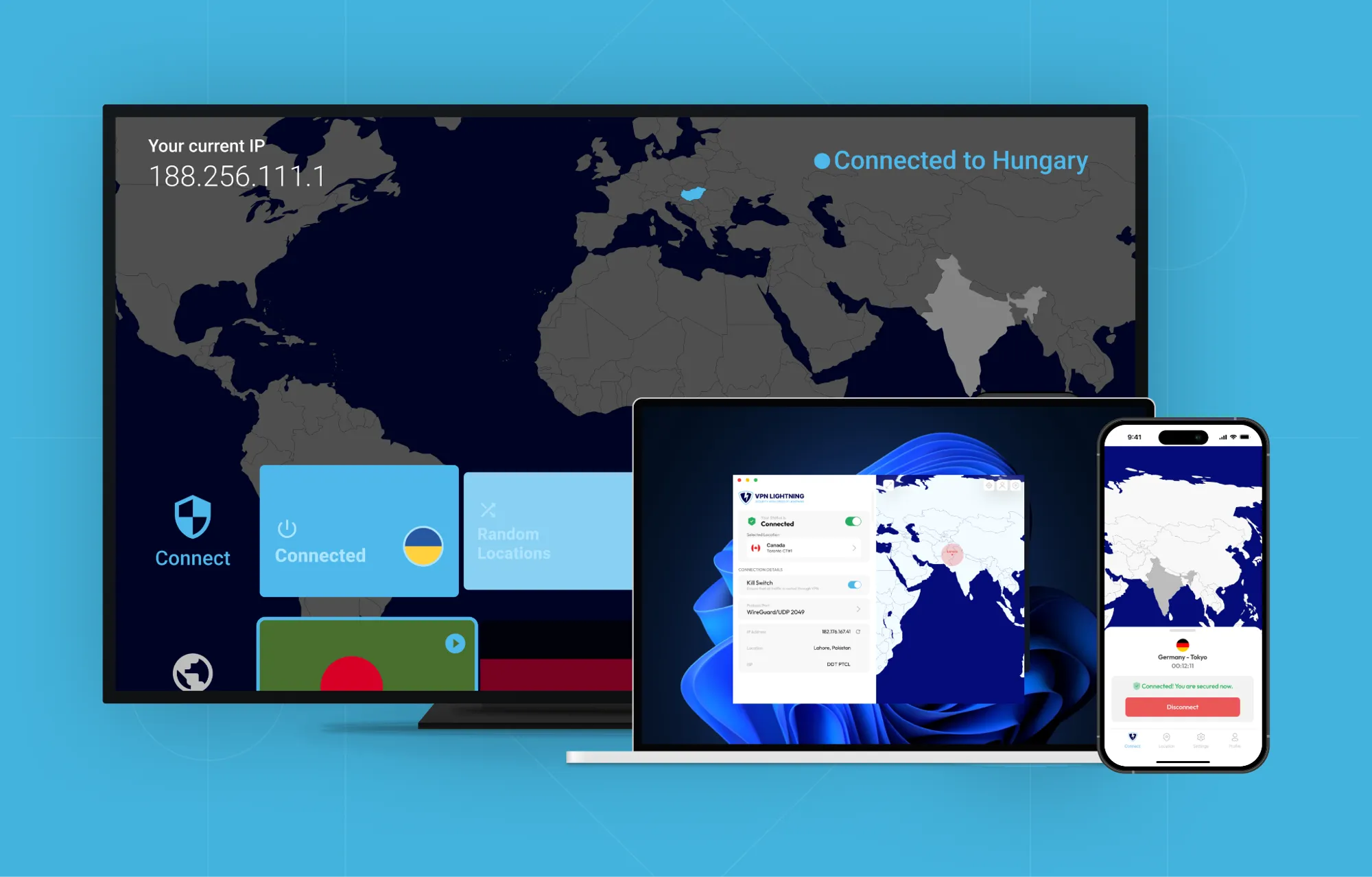 VPN Lightning app screenshots
