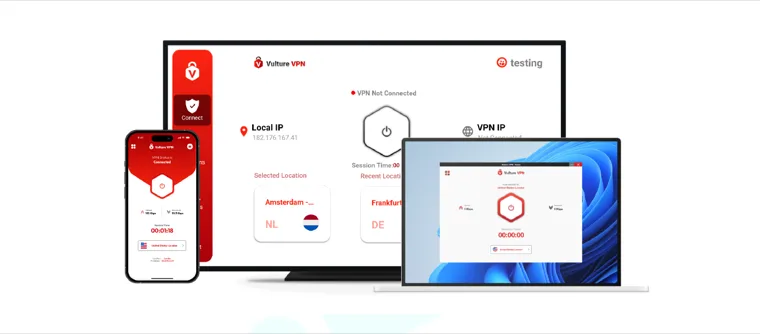 Vulture VPN app screenshots